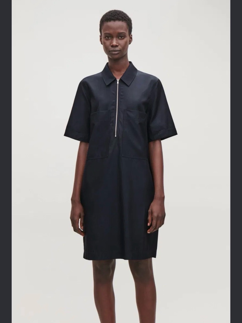 COS Black Short Sleeve Minimalist Dress
